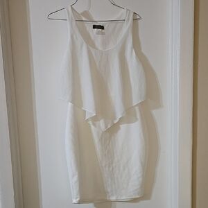 Ladies Elegant White Sleeveless Dress Sz‎ L By Beware!